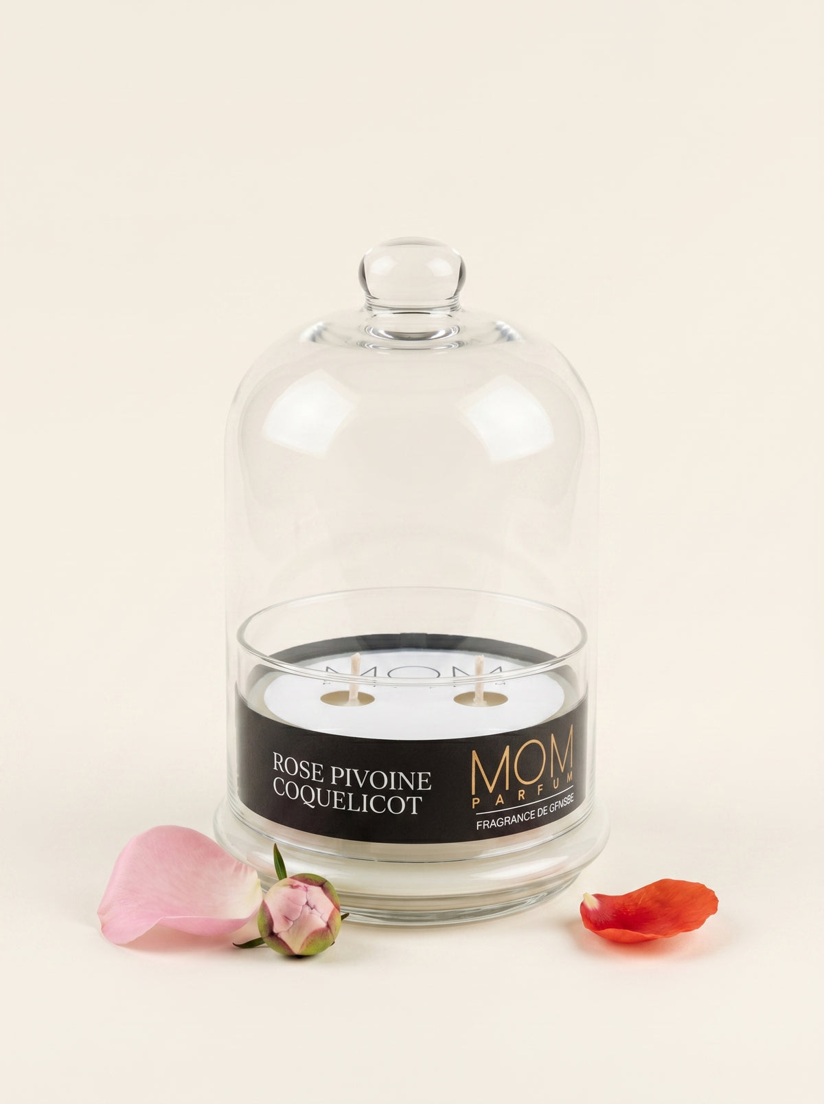 Rose, Pivoine, Coquelicot — bougie artisanale coulée à la main à Lançon-de-Provence | MOM PARFUM